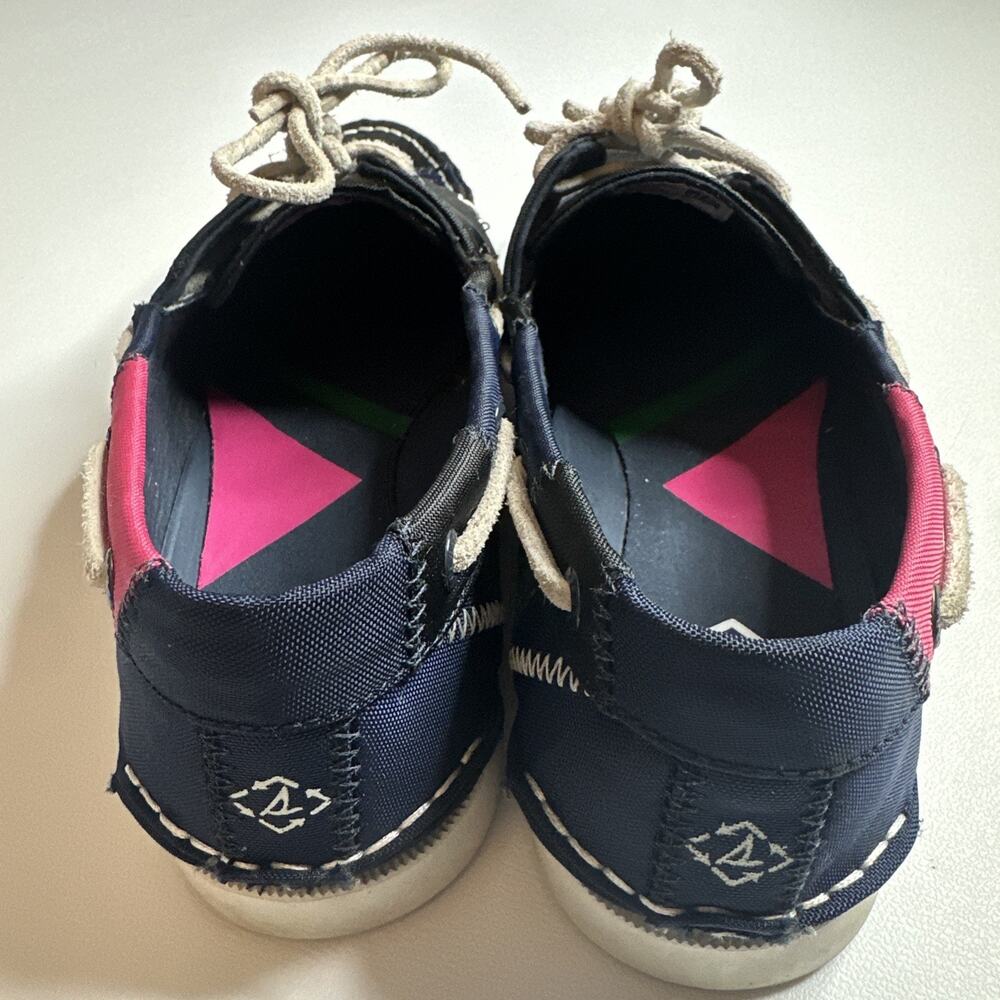 Sperry Green Pink Navy Authentic Original Bionic Boat Shoes Women's Size 7.5M - Picture 2 of 14